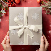 Elegante sneeuwvlok | WATERVERF | Kerstmis | Beige Cadeaupapier