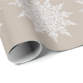 Elegante sneeuwvlok | WATERVERF | Kerstmis | Beige Cadeaupapier (Rol Hoek)