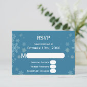 Elegante sneeuwvlok winter blauw | Bruiloft RSVP K (Staand voorkant)