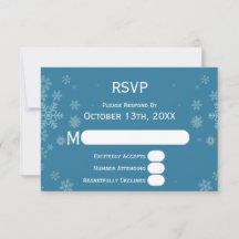 Elegante Sneeuwvlok Winter Blauwe | Trouw RSVP Kaa