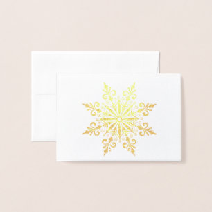 Elegante sneeuwvlok winter groet goud folie kaarten