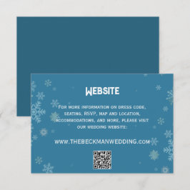 Elegante Sneeuwvlok Winterblauw | Trouwwebsite Informatiekaartje