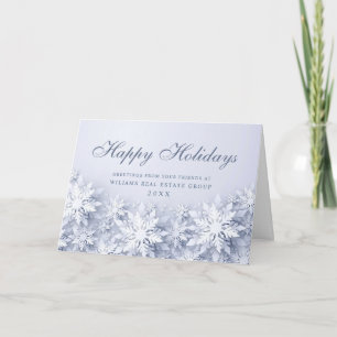 Elegante Sneeuwvlokken Bedrijfs Kerstgroet Feestdagen Kaart
