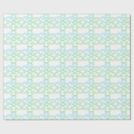 Elegante sneeuwvlokken blauwgroen groen patroon cadeaupapier