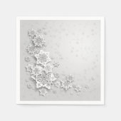 Elegante sneeuwvlokken bruiloft servetten (Voorkant)