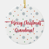 Elegante sneeuwvlokken en stippen aangepaste foto keramisch ornament (Voorkant)