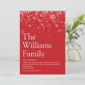 Elegante Sneeuwvlokken Familie Definitie Kerstmis Feestdagenkaart (Staand voorkant)