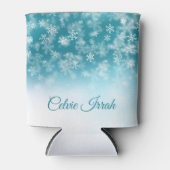 Elegante sneeuwvlokken gepersonaliseerd | KOELBOX Blikjeskoeler (Voorkant)