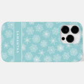 Elegante Sneeuwvlokken Kerst Blauwgroen Blauw Mono Case-Mate iPhone Case (Achterkant (horizontaal))