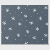 Elegante Sneeuwvlokken Kerst Cadeaupapier (Vlak)