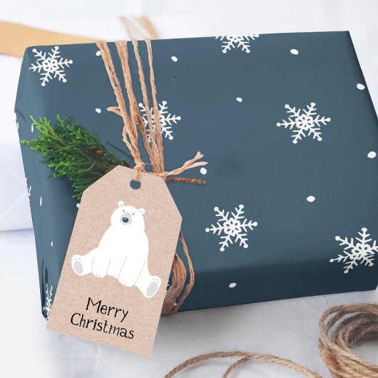 Elegante Sneeuwvlokken Kerst Cadeaupapier