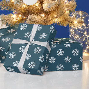 Elegante Sneeuwvlokken Kerst Inpakpapier