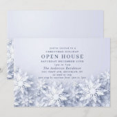 Elegante Sneeuwvlokken Kerst OPEN HUIS Kaart (Voorkant / Achterkant)