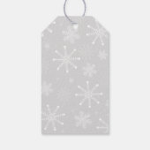 Elegante Sneeuwvlokken Kerst Ornament Cadeaulabel (Achterkant)