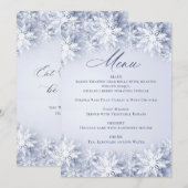 Elegante sneeuwvlokken kerstfeest menu (Voorkant / Achterkant)
