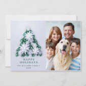 Elegante sneeuwvlokken kerstgroet FOTO Feestdagenkaart (Voorkant)