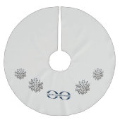 Elegante sneeuwvlokken met aangepaste Logo Kerstboom Rok (Voorkant)