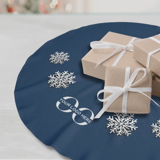 Elegante sneeuwvlokken met Custom Business Logo Na Kerstboom Rok