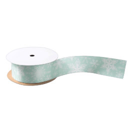 Elegante sneeuwvlokken Mint Green Christmas Satijnen Lint