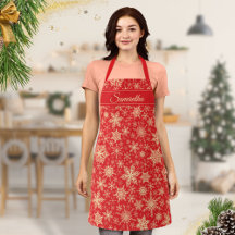 Elegante Sneeuwvlokken Monogrammed Rode Kerstmis