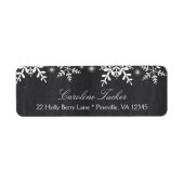 Elegante sneeuwvlokken op Chalkboard WinterBaby Sh Etiket (Voorkant)