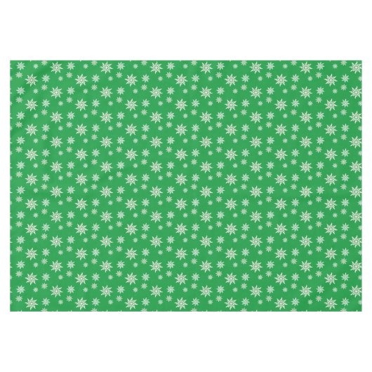 Elegante sneeuwvlokken op groen tafelkleed (Voorkant (Horizontaal))