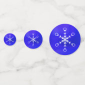 Elegante sneeuwvlokken op koningsblauwe Confetti (Voorkanten)
