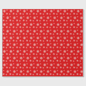 Elegante sneeuwvlokken op rood cadeaupapier (Vlak)