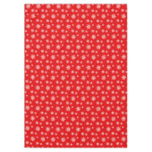 Elegante sneeuwvlokken op rood tafelkleed (Voorkant)