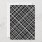 Elegante Sneeuwvlokken Plaid Zwart & Wit Bruiloft Kaart (Achterkant)