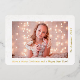 Elegante Sneeuwvlokken Prettig Kerstmis Aangepaste Folie Feestdagenkaart