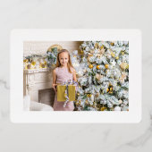 Elegante Sneeuwvlokken Prettig Kerstmis Foto Folie Feestdagenkaart (Achterkant)