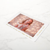 Elegante Sneeuwvlokken Prettig Kerstmis Foto Folie Feestdagenkaart (Gedraaid)