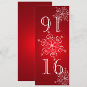 Elegante Sneeuwvlokken Rood Tafelnummer (Voorkant / Achterkant)