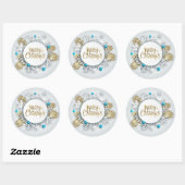 Elegante sneeuwvlokken Vrolijk Kerstfeest | STICKE Ronde Sticker (Vel)