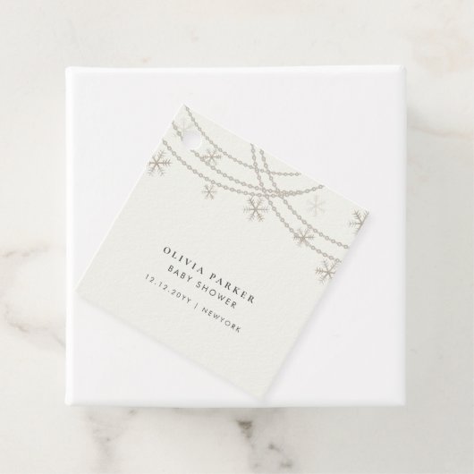 Elegante sneeuwvlokken Winter Baby shower Bedankjes Labels (In situ)