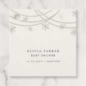 Elegante sneeuwvlokken Winter Baby shower Bedankjes Labels (Voorkant)