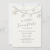 Elegante Sneeuwvlokken Winter Baby shower Invitati Kaart (Voorkant)