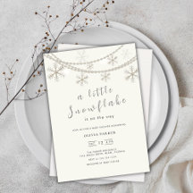 Elegante Sneeuwvlokken Winter Baby shower Invitati