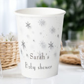 Elegante sneeuwvlokken winter Baby shower Papieren Bekers