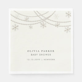Elegante sneeuwvlokken Winter Baby shower Servet