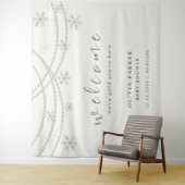 Elegante Sneeuwvlokken Winter Baby Shower Uitnodig Wandkleed (In situ)