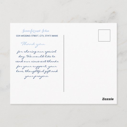 Elegante sneeuwvlokken Winter bruiloft Dank u Briefkaart (Achterkant)