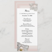 Elegante sneeuwvlokken Winter bruiloft Menu (Voorkant / Achterkant)