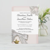 Elegante sneeuwvlokken Winter bruiloft uitnodiging (Staand voorkant)