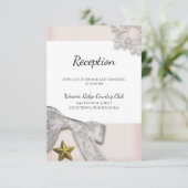 Elegante Sneeuwvlokken Winter Bruiloftsreceptiekaa Kaart (Staand voorkant)