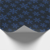 Elegante sneeuwvlokken Winter Donkerblauw Naadloos Cadeaupapier (Hoek)