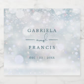 Elegante sneeuwvlokken Winter Wonderland bruiloft Bier Etiket (Enkel label)