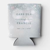 Elegante sneeuwvlokken Winter Wonderland bruiloft Blikjeskoeler (Voorkant)