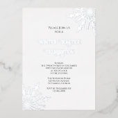 Elegante sneeuwvlokken Winter zonnewende viering Folie Uitnodiging (Voorkant)